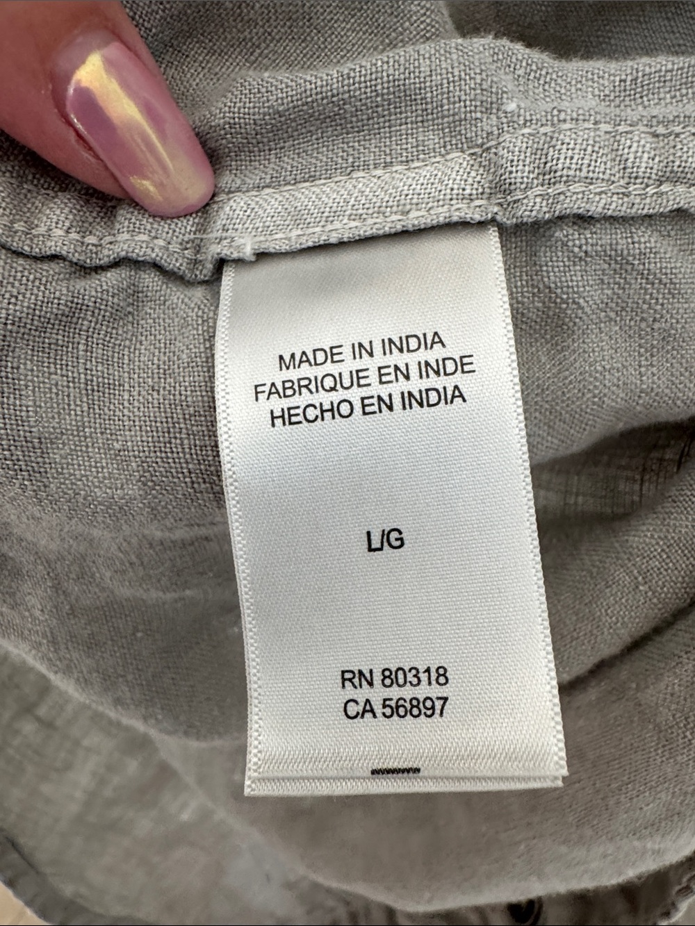 Lucky Brand Men’s Classic Fit 100% Linen Pearl Snap Button Down Shirt Gray L - Picture 7 of 9